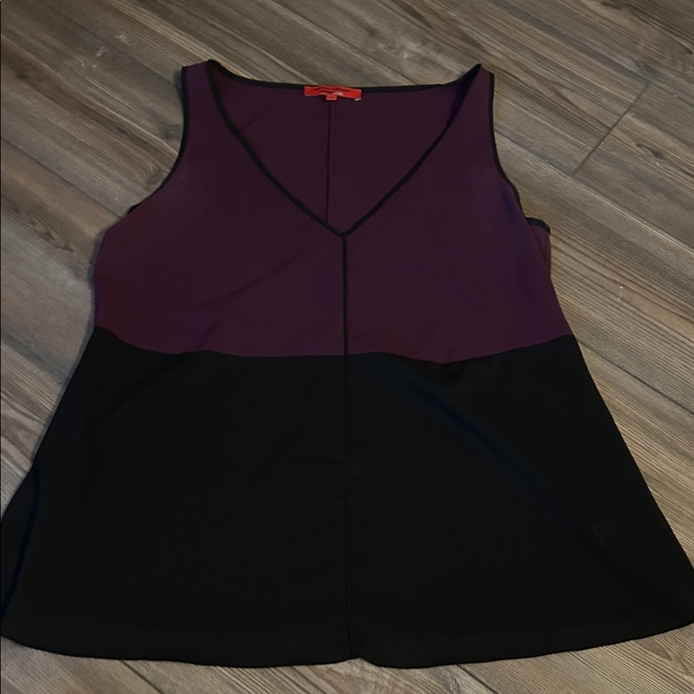 Narciso Rodriguez Two-Tone Purple and Black Tank Top